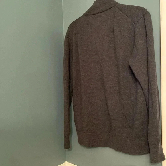 UNTUCKit men’s sweater - quarter zip - large - 100% extra fine merino wool -gray - Picture 4 of 5